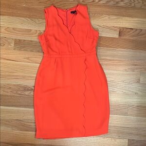 J. Crew Orange Asymmetrical Wrap Mini Dress